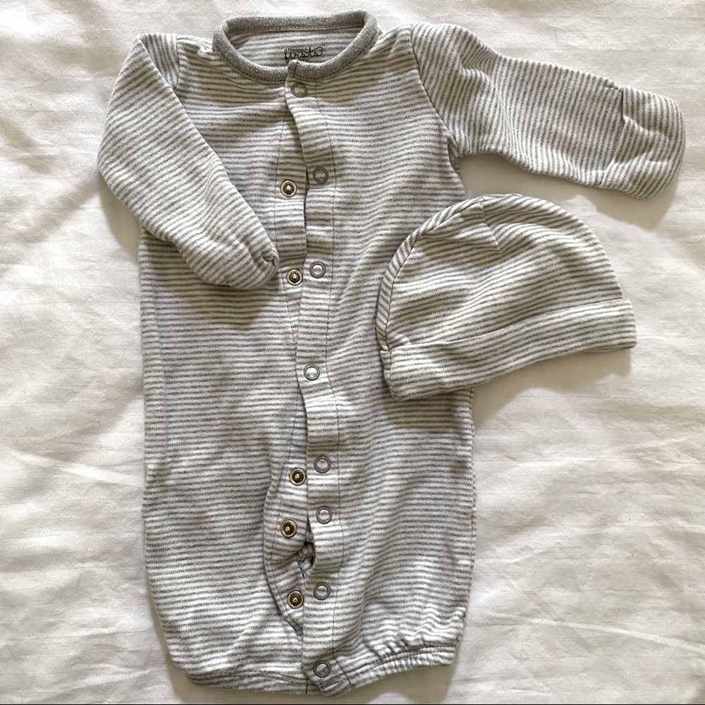 Precious Firsts by Carter’s NB gown with cap. Can be worn as pants too.
